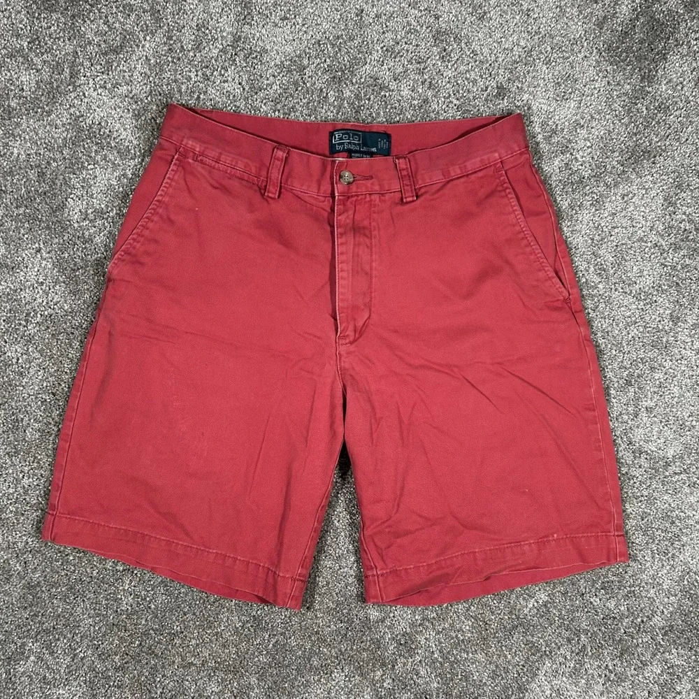 Polo Ralph Lauren Prospect Shorts Mens 32 Red Classic Polo Chino Cotton 9 Inseam
